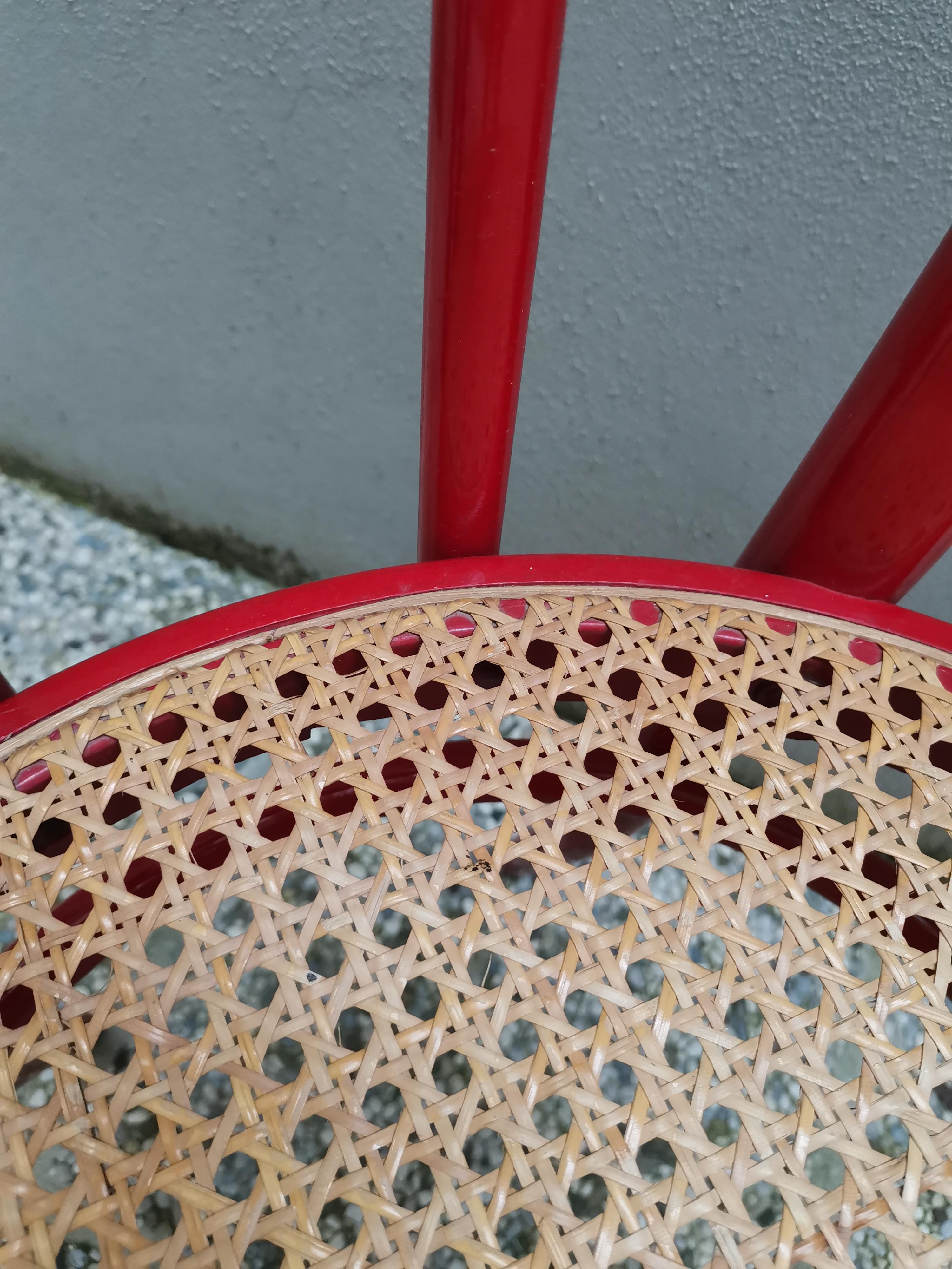 Thonet Style Red Dining Chair, 1980s For Sale 1