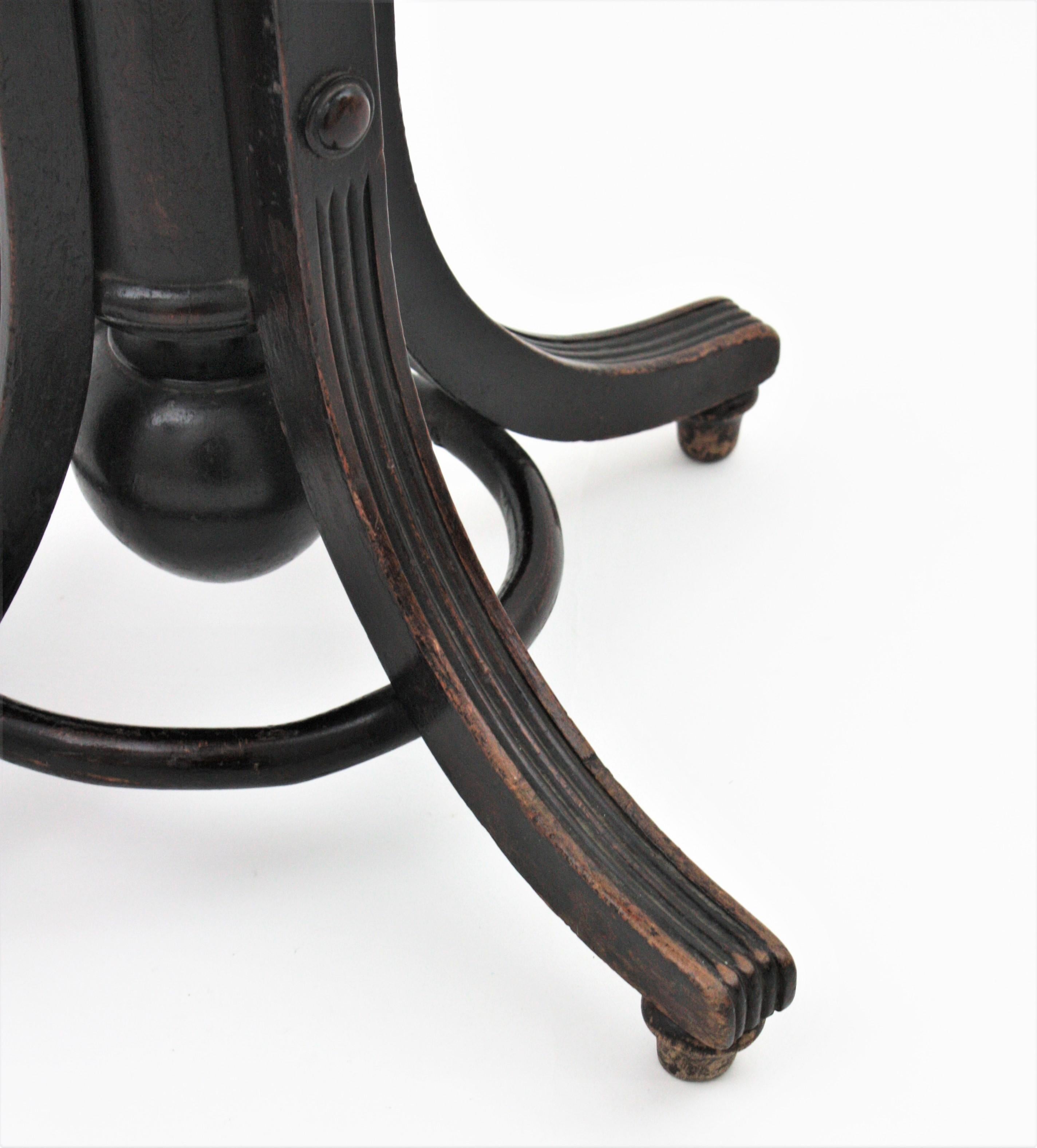 Thonet Style Revolving Stool with Cane Seat 1