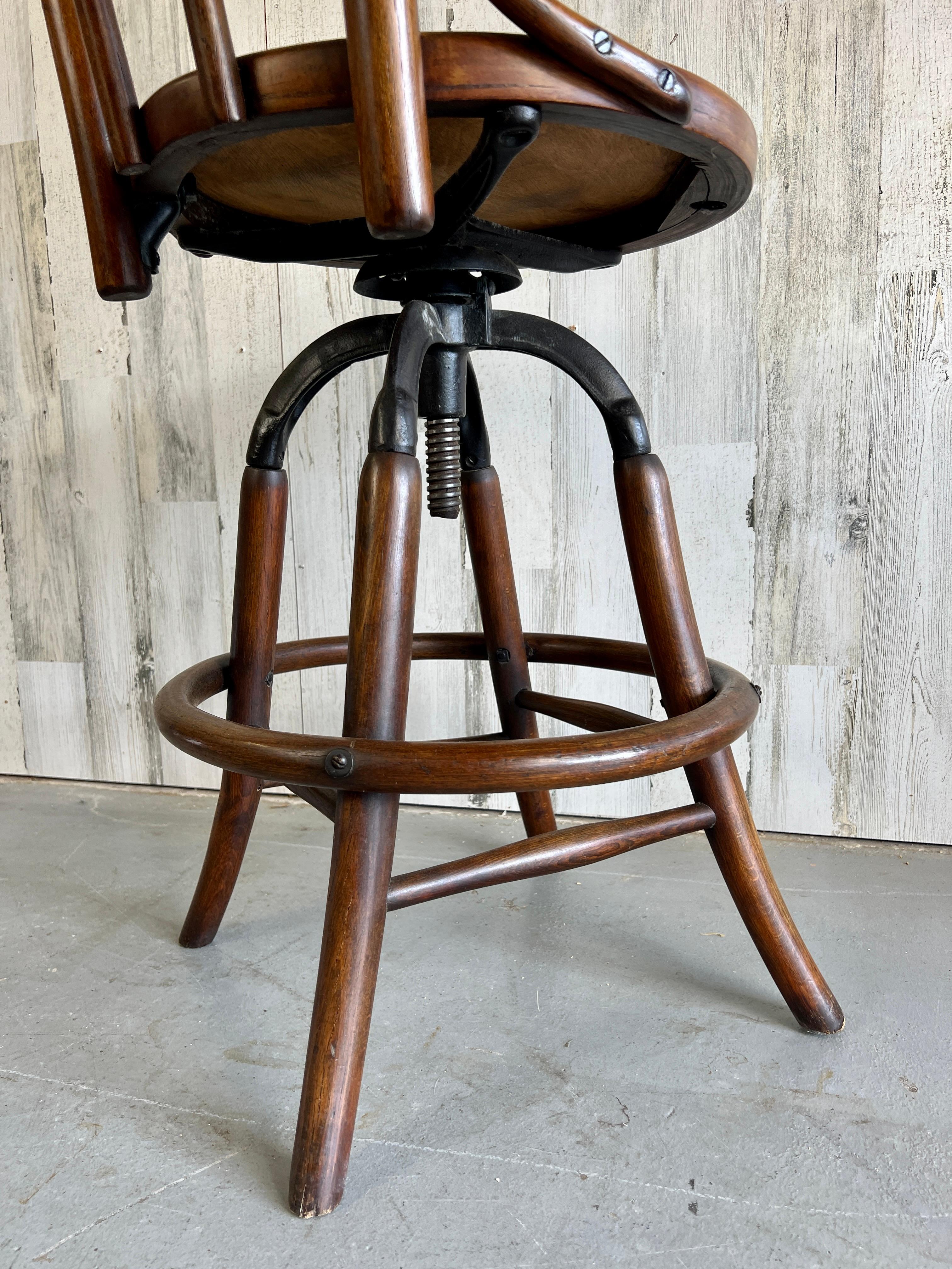 Thonet Style Switchboard Operator Bentwood Stool For Sale 6