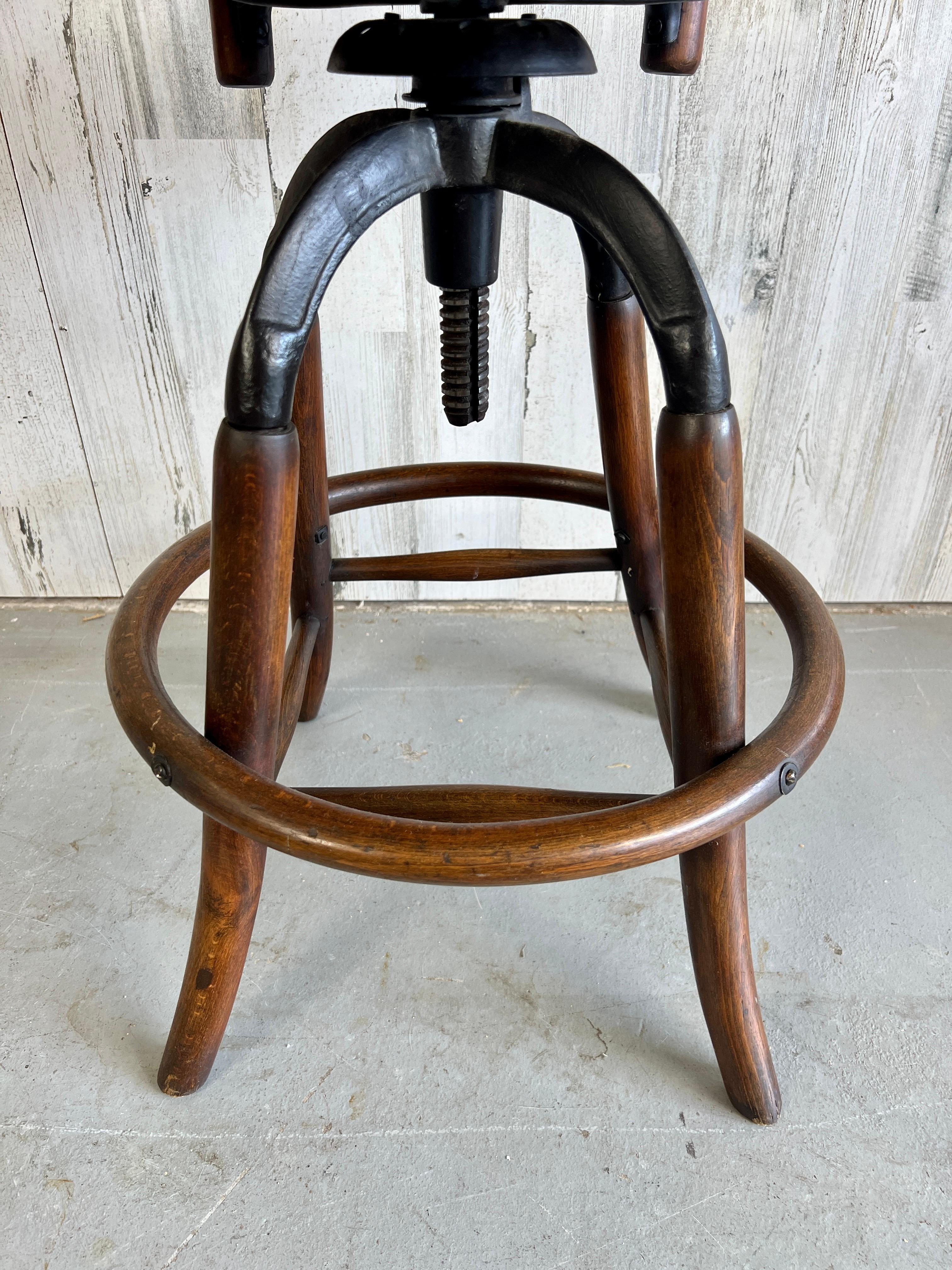 20th Century Thonet Style Switchboard Operator Bentwood Stool For Sale