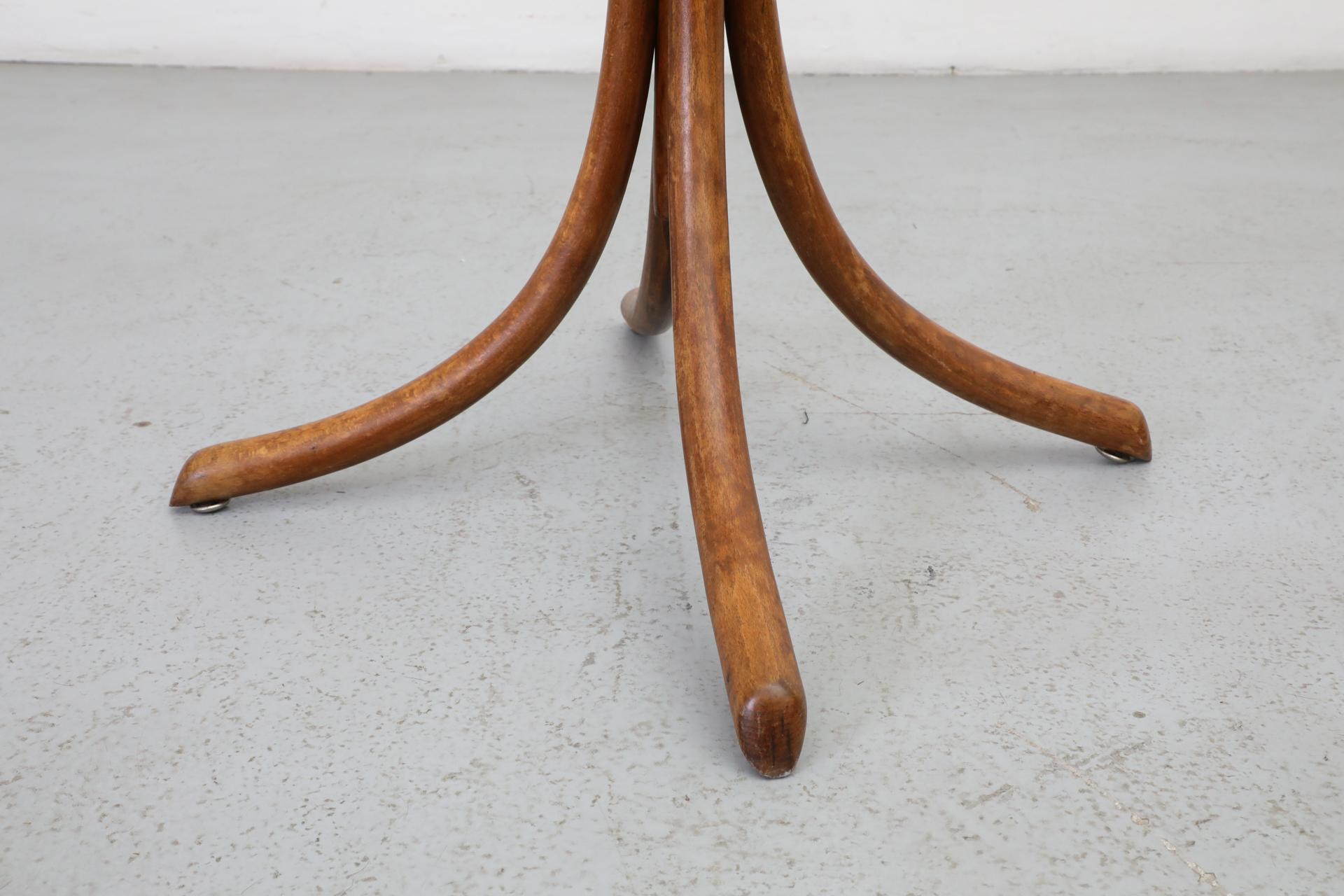 Thonet Style Teak Toned Bentwood Standing Coat Tree 11