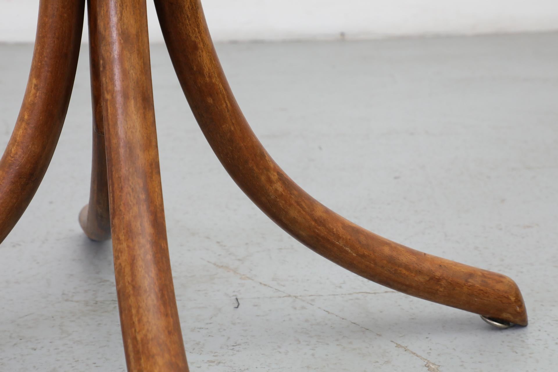 Thonet Style Teak Toned Bentwood Standing Coat Tree 12
