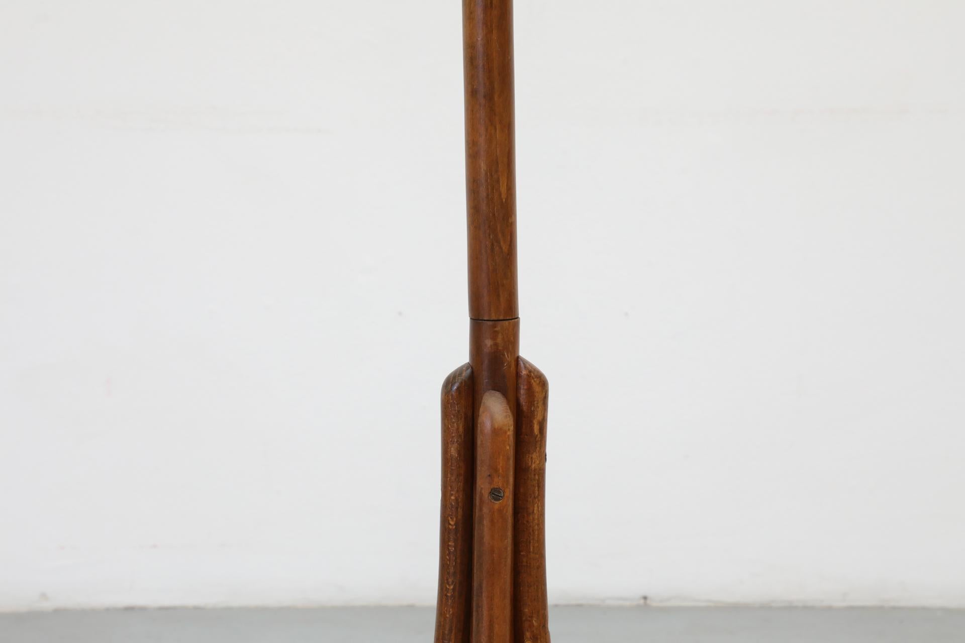Thonet Style Teak Toned Bentwood Standing Coat Tree 3
