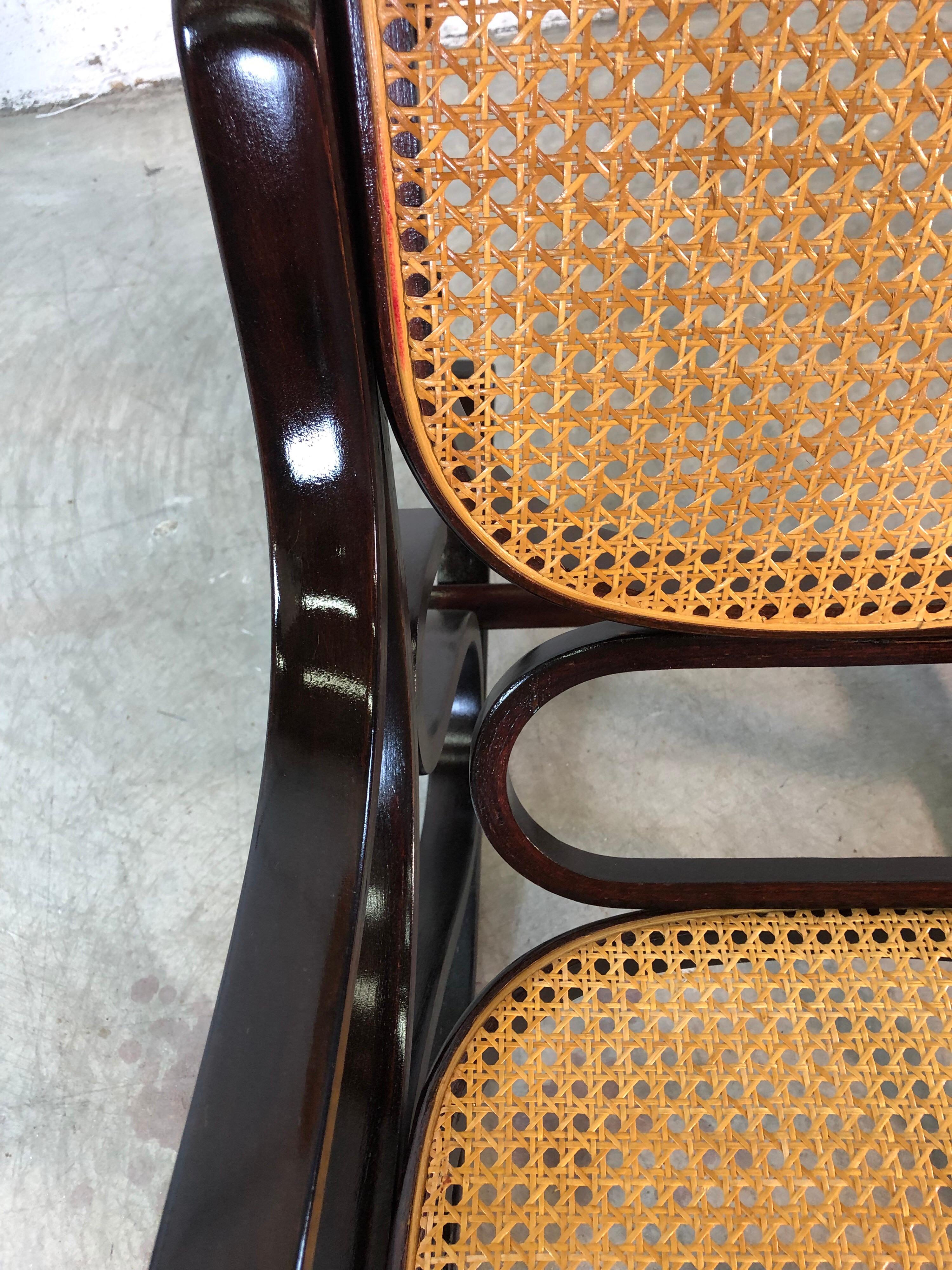 Thonet Style Wood and Cane Rocking Chair In Good Condition For Sale In Amherst, NH