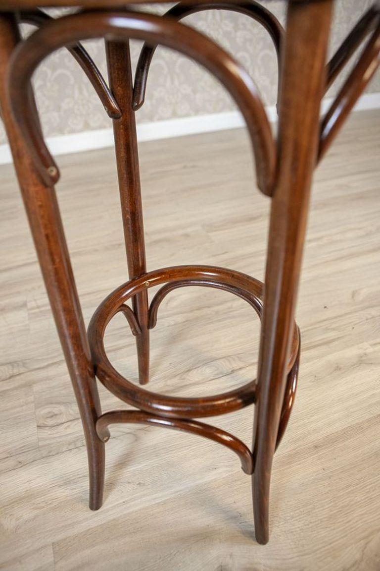 20th Century Thonet-Stylized Beech Wood Bar Stool, Circa 1980-1990 For Sale