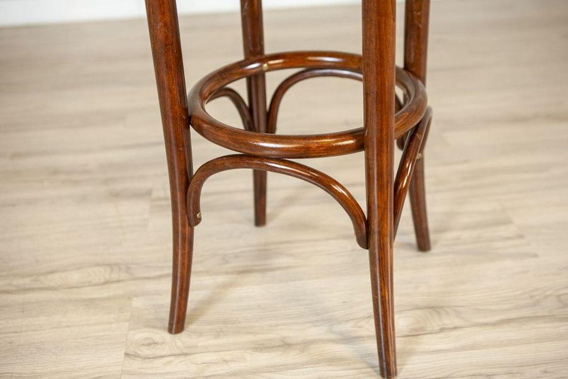 Thonet-Stylized Beech Wood Bar Stool, Circa 1980-1990 For Sale 2