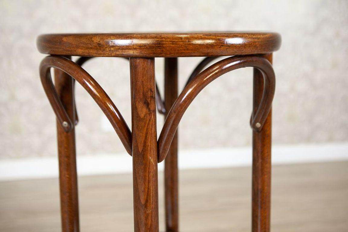 Dutch Thonet-Stylized Beech Wood Bar Stool, Circa 1980-1990 For Sale