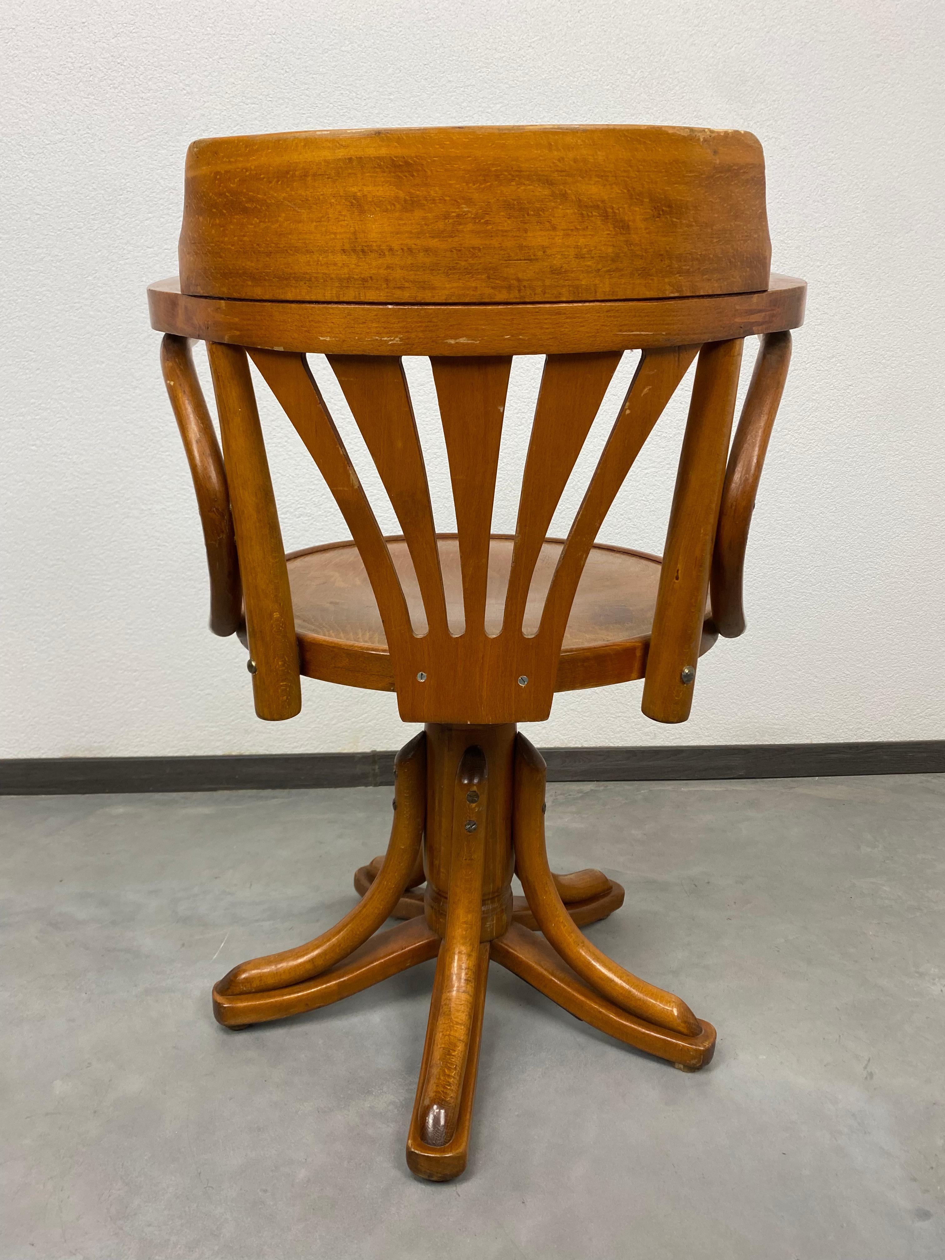 Art Deco Thonet Swivel Chair For Sale