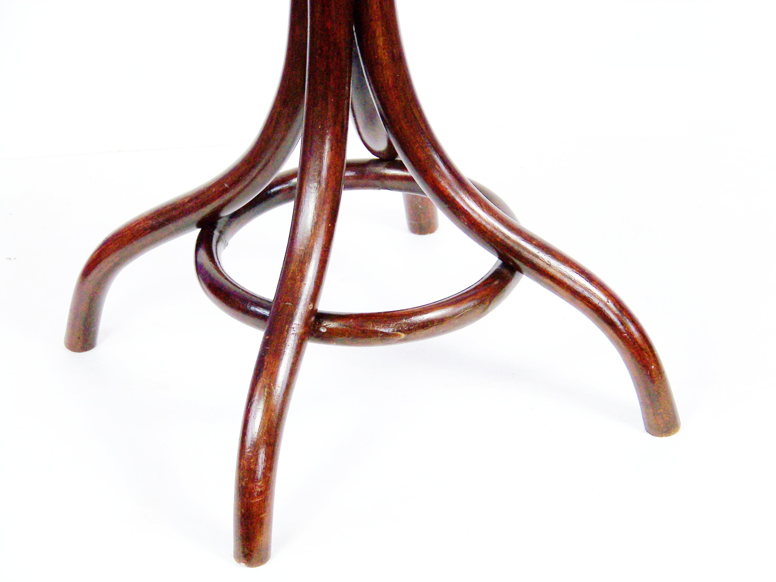 Art Nouveau Thonet Table Nr.1 with Waxed Cloth Covered, circa 1900