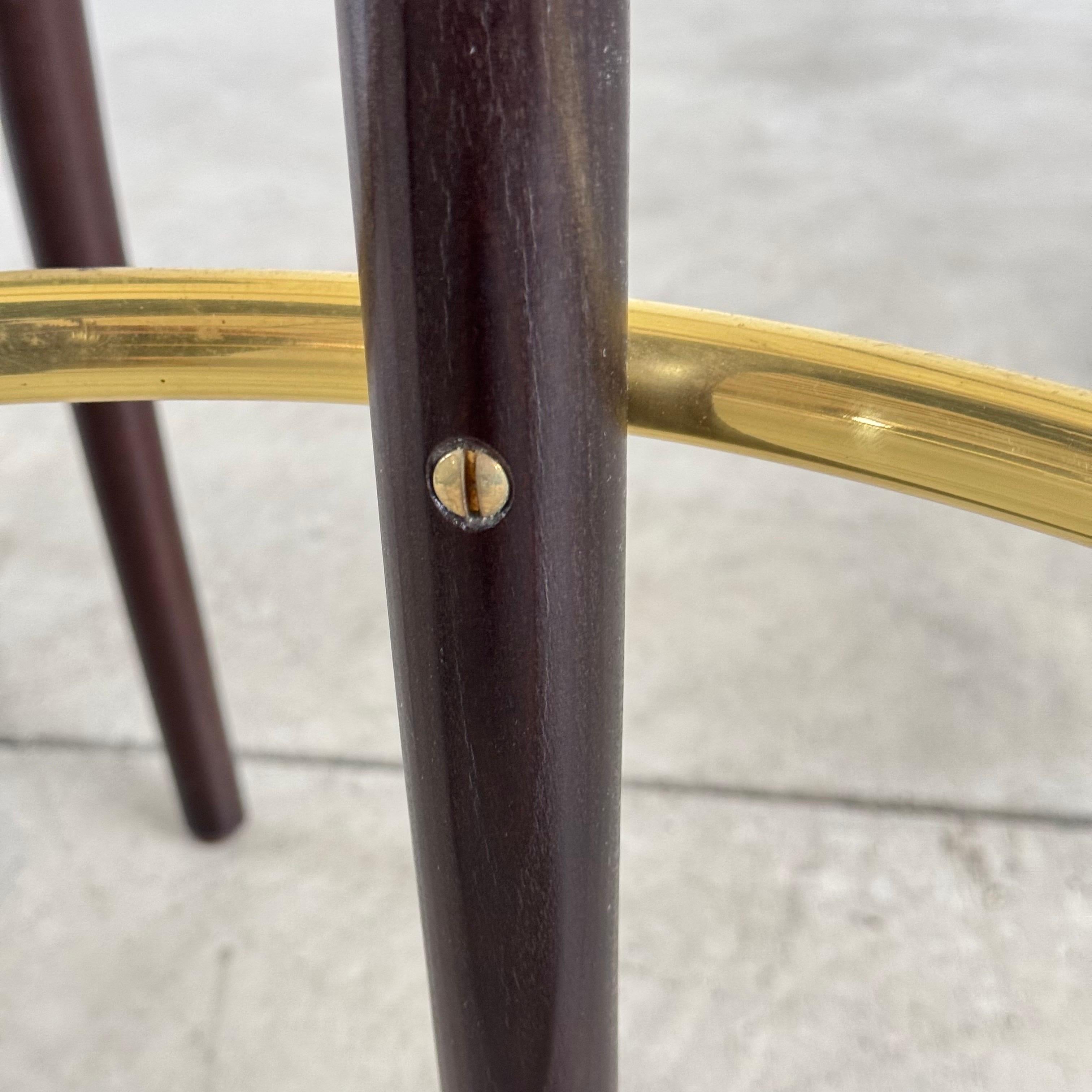 Thonet Vienna Art Deco Revival Tabourets de bar avec repose-pieds en laiton, lot de 3 en vente 2