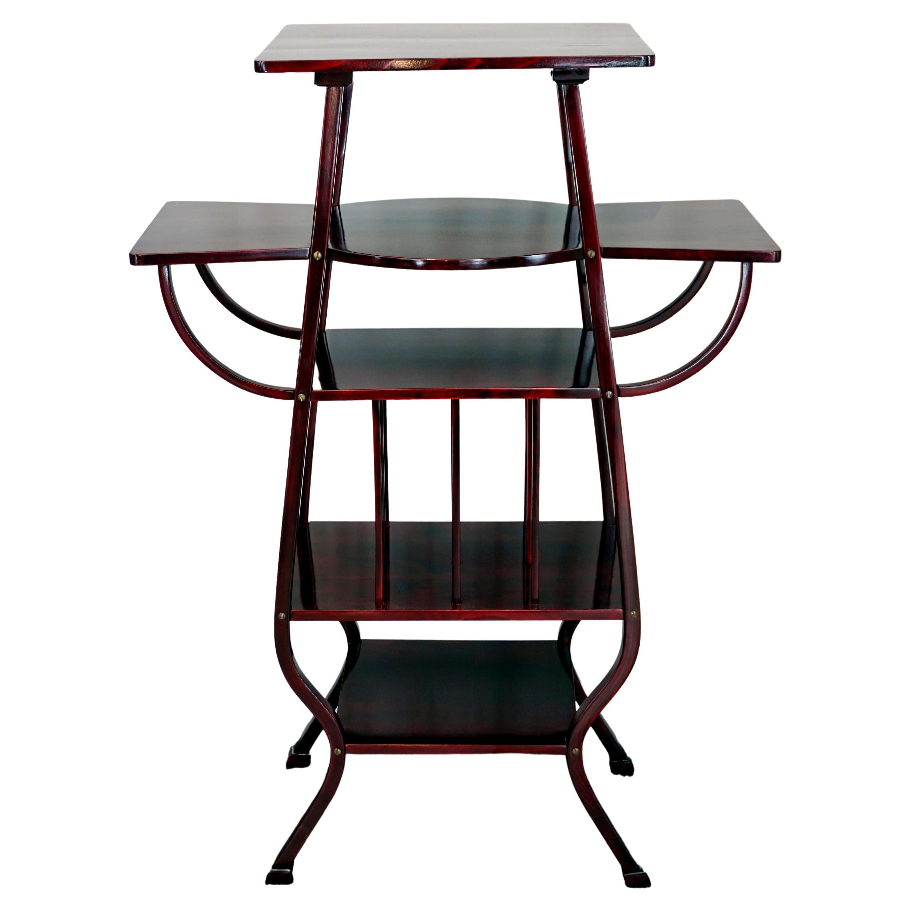 Thonet Vienna Art Nouveau Étagère No 32, Book Shelf, Mahogany Stained, Ca 1900