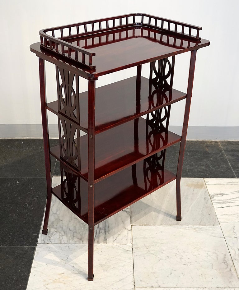 Vienna Art Nouveau Étagère No 31 Book Shelf, Mahogany Stained
