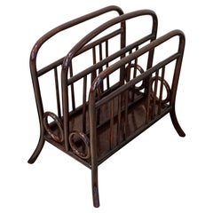 Thonet Vienna Art Nouveau Music, Newspaper or Magazine Rack, Mahogany Stained