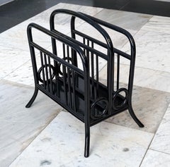 Thonet Vienna Art Nouveau Music, Newspaper or Magazine Rack, Model 33, Black