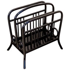 Thonet Vienna Art Nouveau Music, Newspaper or Magazine Rack, Model 33, Black