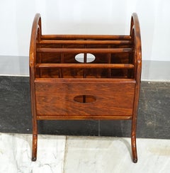 Thonet Vienna Art Nouveau Newspaper Rack, designed by Otto Prutscher, ca 1915