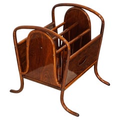 Antique Thonet Vienna Art Nouveau Newspaper Rack, designed by Otto Prutscher, ca 1915