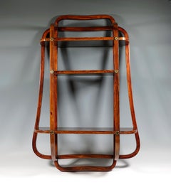 Thonet Wiener Jugendstil-Wand-Etagere Nr. 51, Bücherregal, Mahagoni gebeizt, 1903