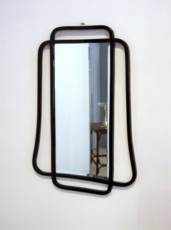 Thonet Vienna Elegant Art Nouveau Wall Mirror Bentwood Mahogany Stained