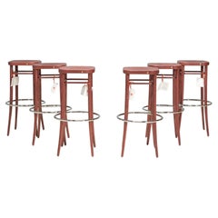 Thonet Vienne Noyer 144 Tabourets de barhocker, ensemble de 9