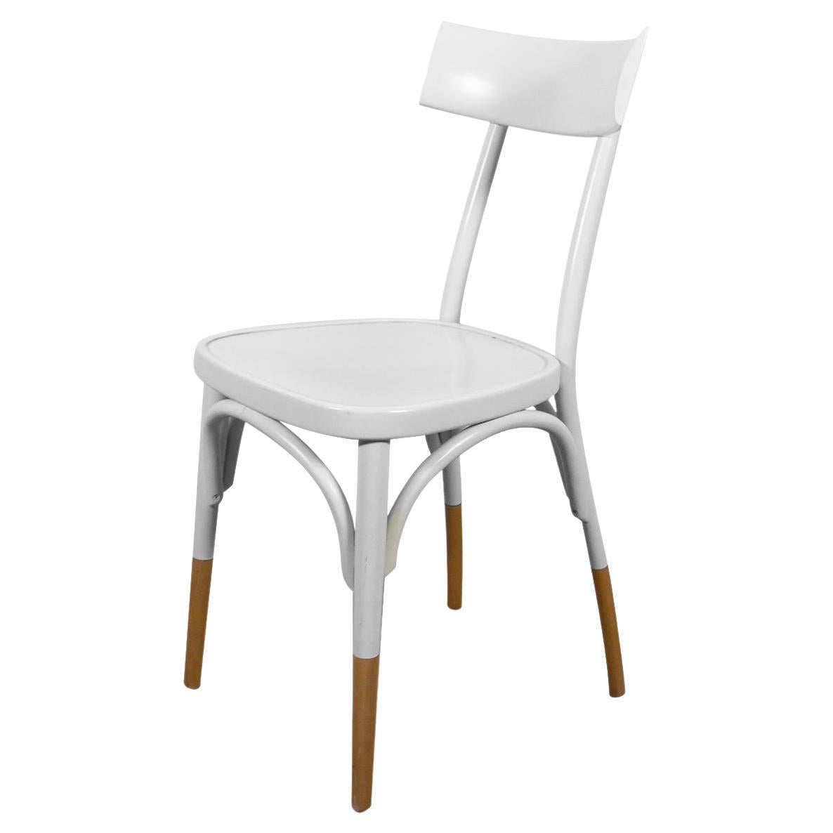 "Thonet" White Chair Made of Wood For Sale