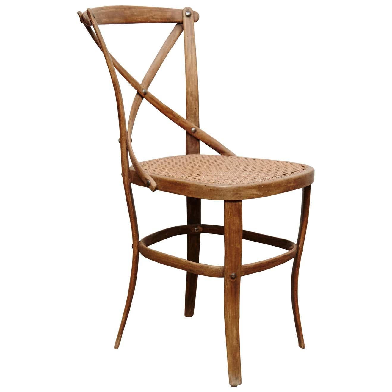 Thonet Wood and Rattan Chair Number 91 by August Thonet, circa 1920 5