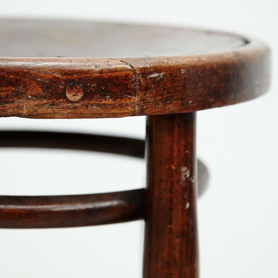 Thonet Wood Stool For Sale 1