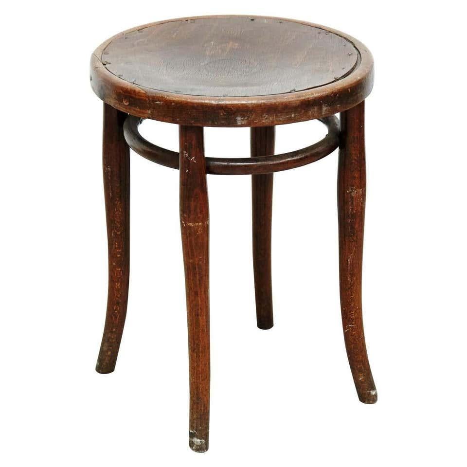 Thonet Wood Stool For Sale 3