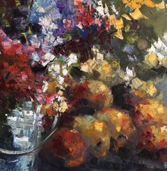 fleur de printemps, peinture, huile sur toile
