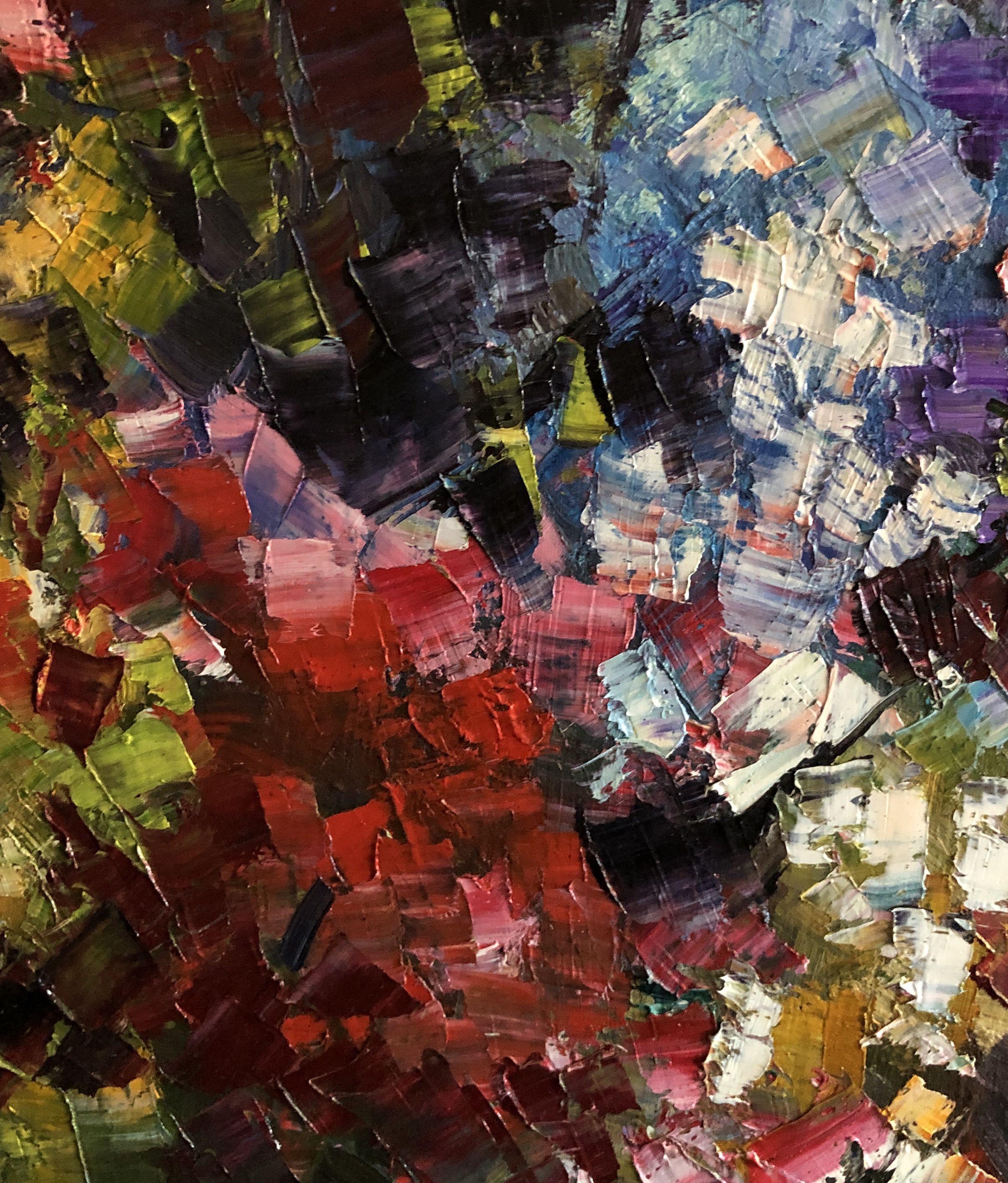 Pintura al óleo sobre lienzo, una flor de primavera :: Pintura :: Impresionista :: Esta obra viene con un certificado oficial de autenticidad firmado por el artista :: Lista para colgar Sí :: Firmado: Sí :: Ubicación de la firma: Abajo a la