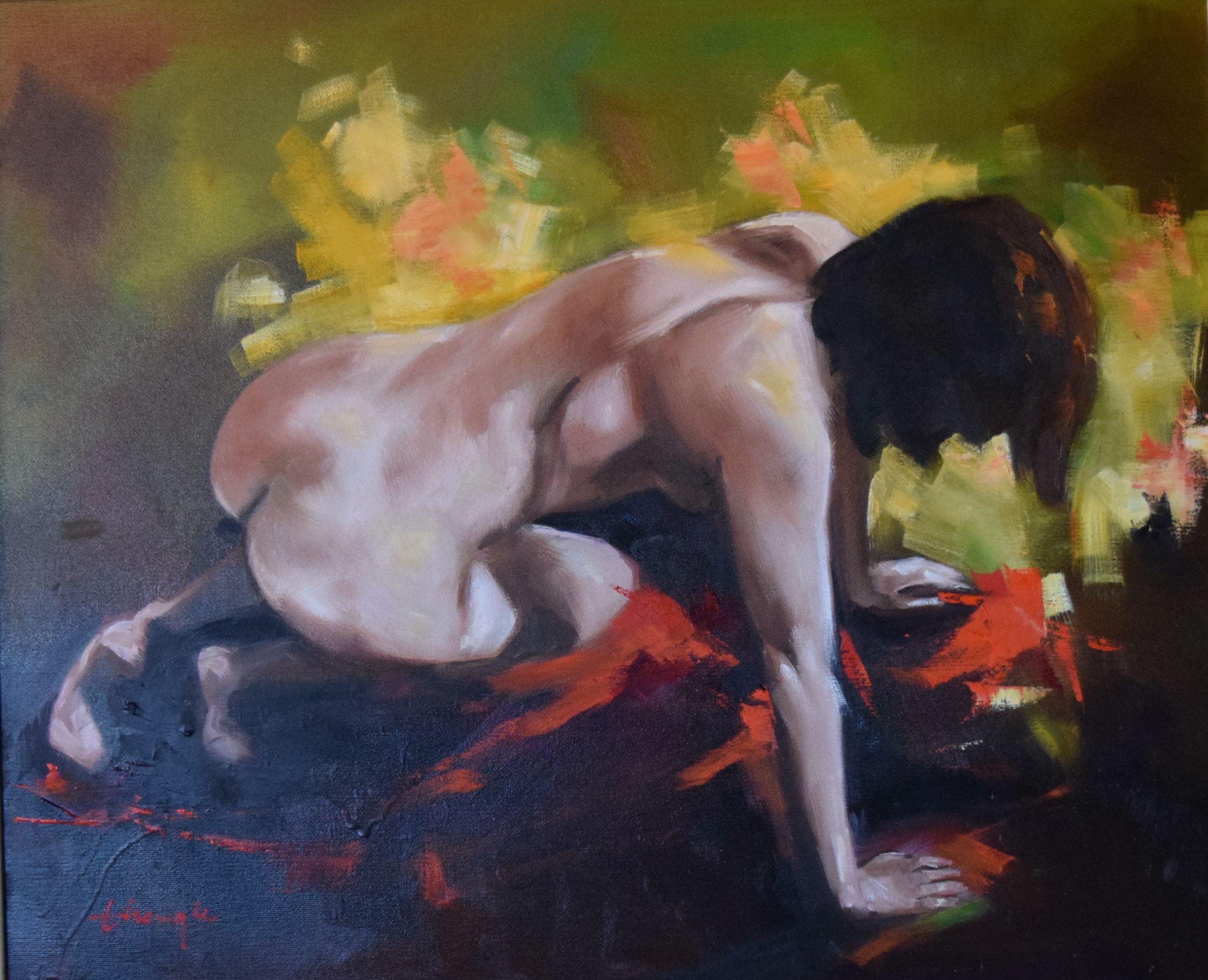 Thong Le Figurative Painting - Days never end, Painting, Oil on Canvas