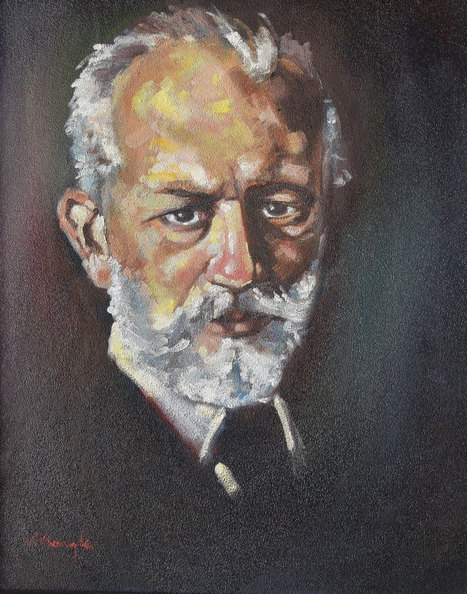 tchaikovsky, Pittura, Olio su tela - Painting di Thong Le
