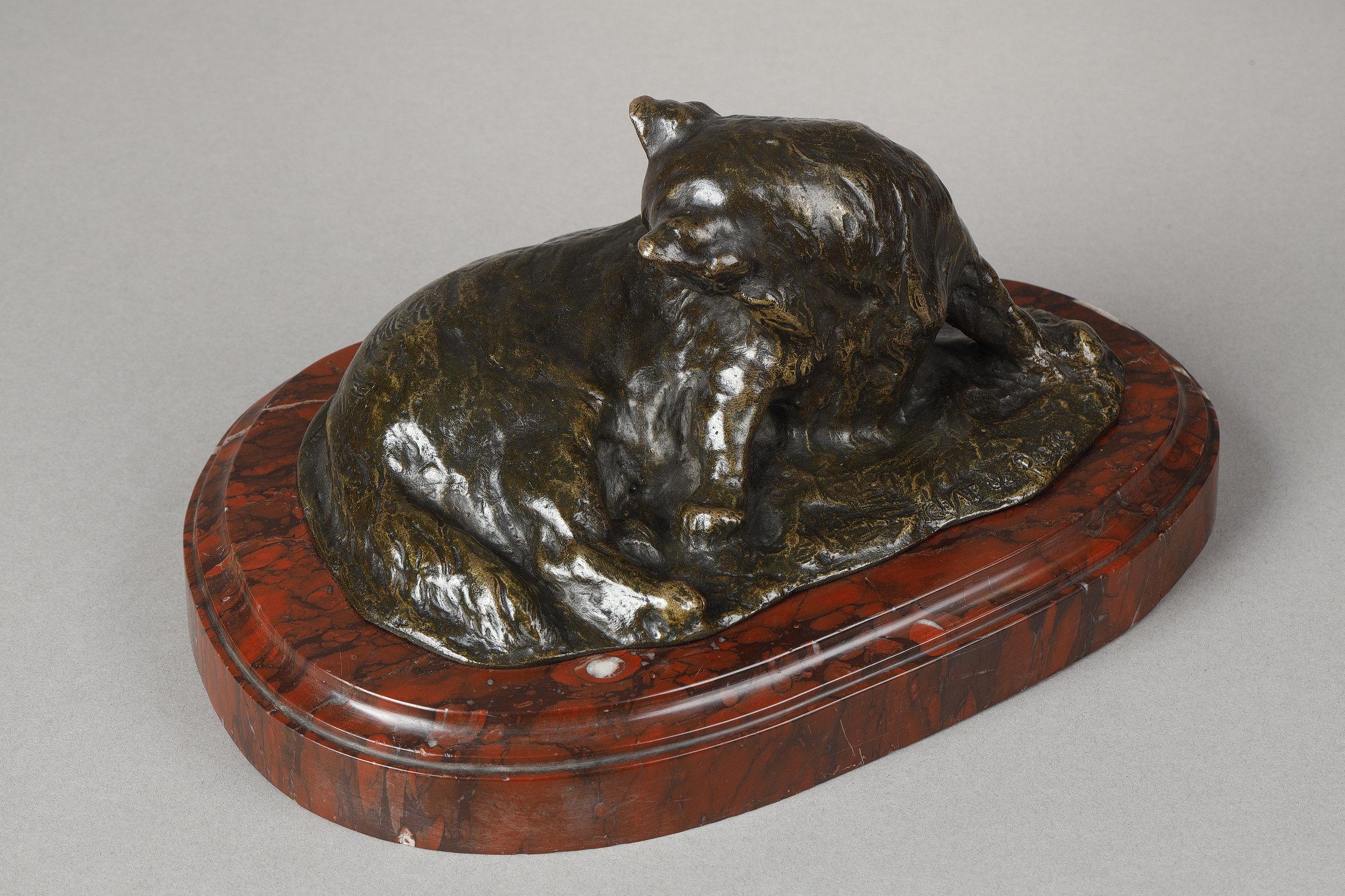 Persian Cat – Sculpture von Théophile-Alexandre Steinlen