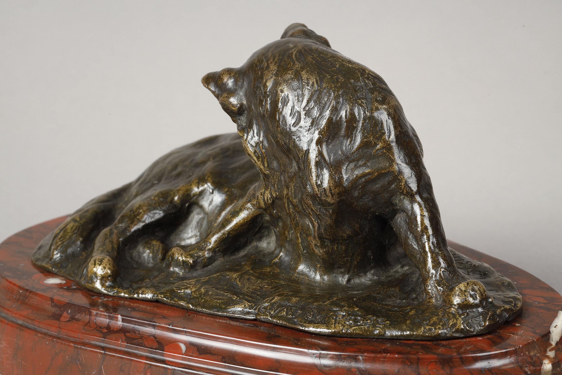 Perserkatze
von Théophile-Alexandre STEINLEN (1859-1923)
 
Bronzeskulptur mit nuancierter dunkelbrauner Patina
Auf dem Sockel betitelt 