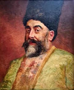 'The Papakha', A Pre Revolutionary Nobleman From the Caucasus. Oil on Canvas.