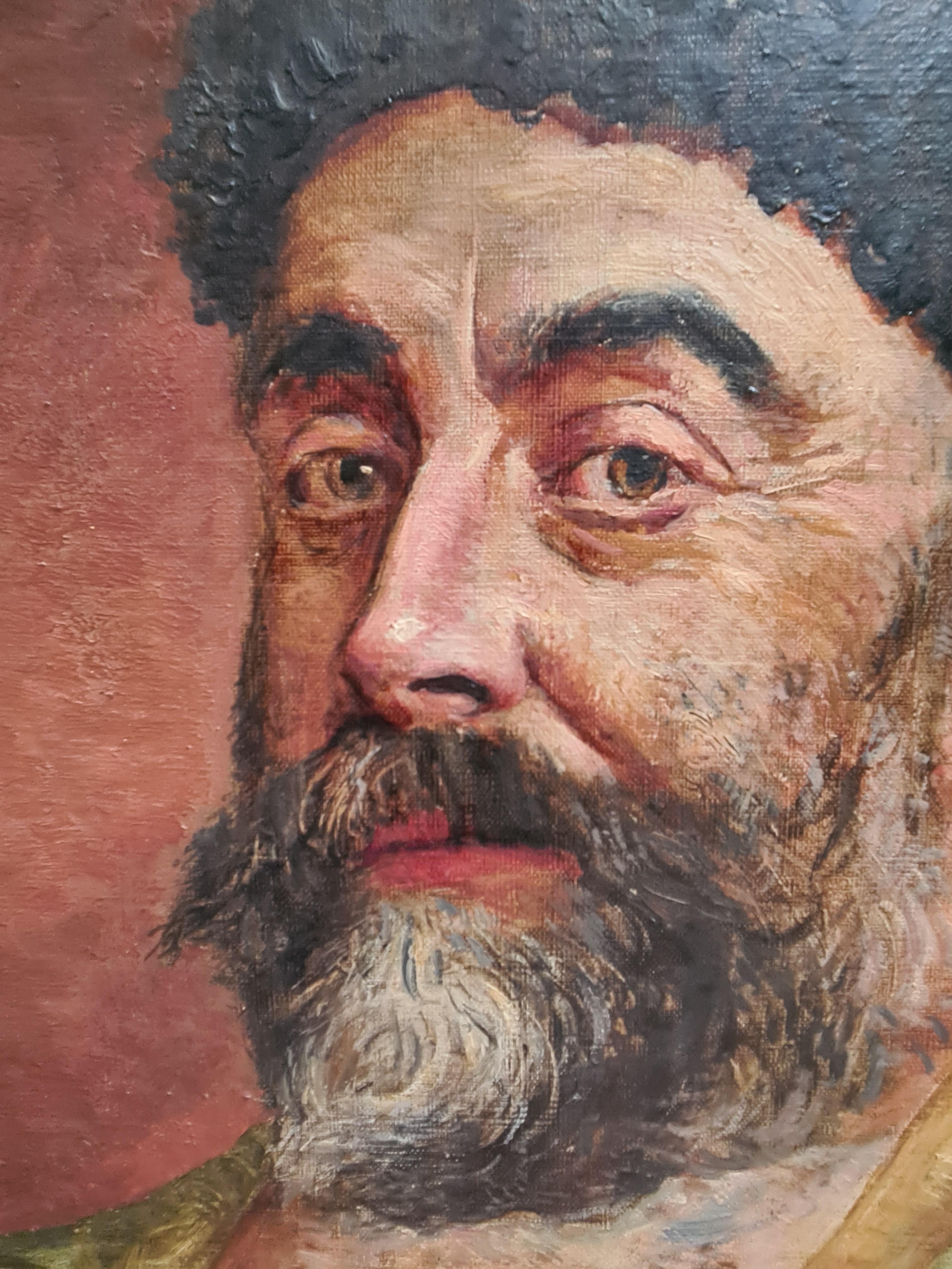 Papakha, un noble pré révolutionnaire des Caucases - Post-impressionnisme Painting par Théophile Bérengier