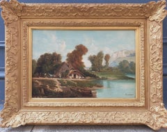 Antique Théophile Clément BLANCHARD - Landscape in Normandy 