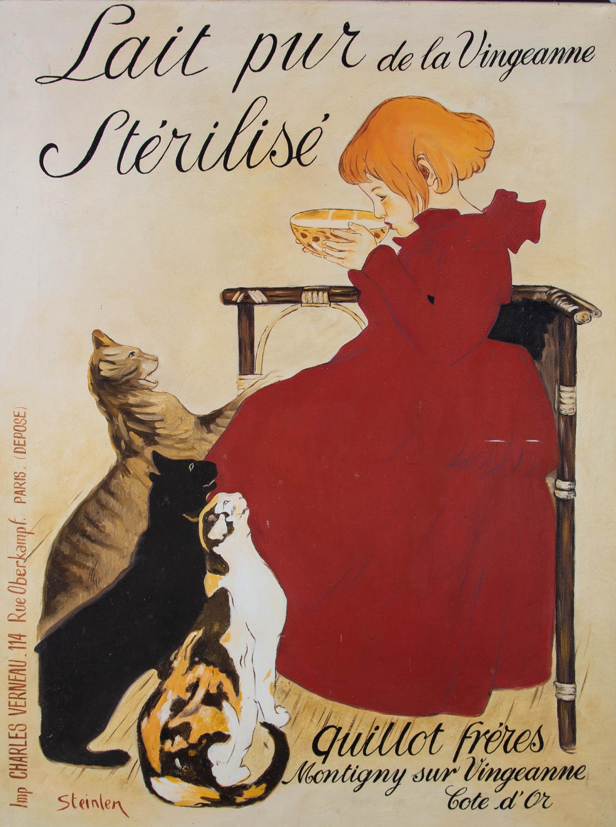 Una copia nitida e ben resa del famoso poster del 1894. Il dipinto non è firmato. Su tela.






