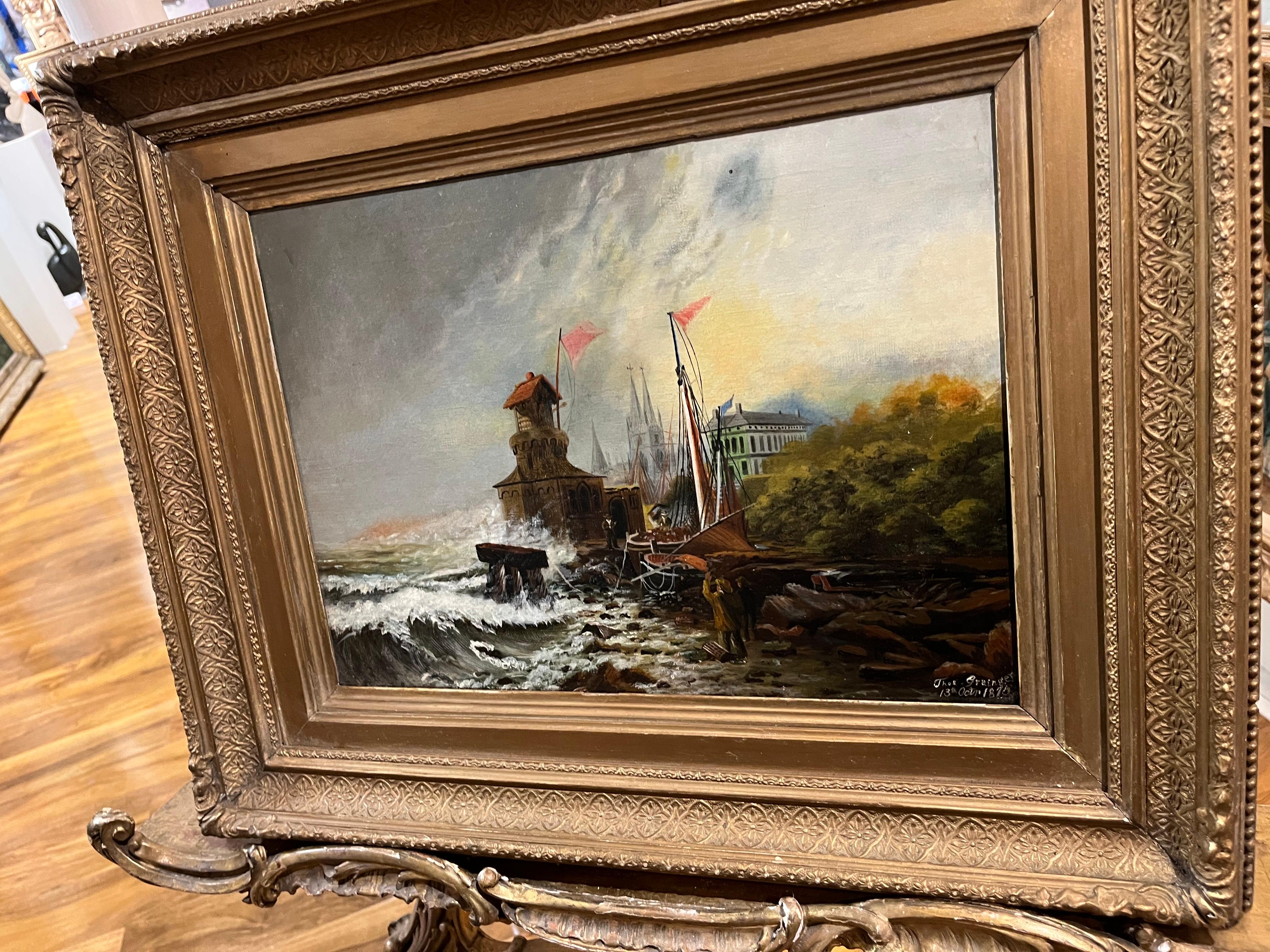 OLD MASTER STYLE OIL PAINTING High Quality 19th CENTURY Gold Gilt Frame For Sale 11