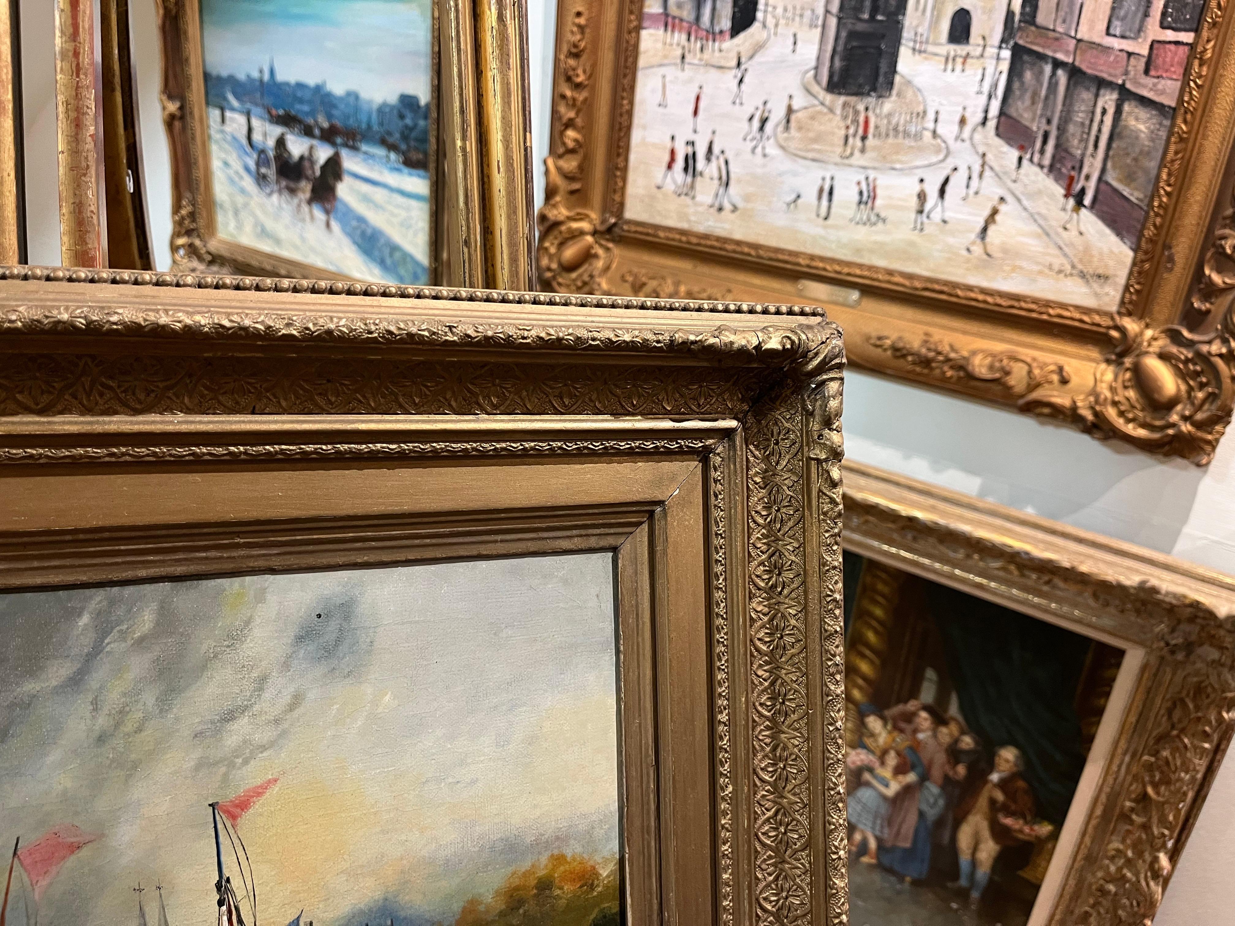 OLD MASTER STYLE OIL PAINTING High Quality 19th CENTURY Gold Gilt Frame For Sale 12