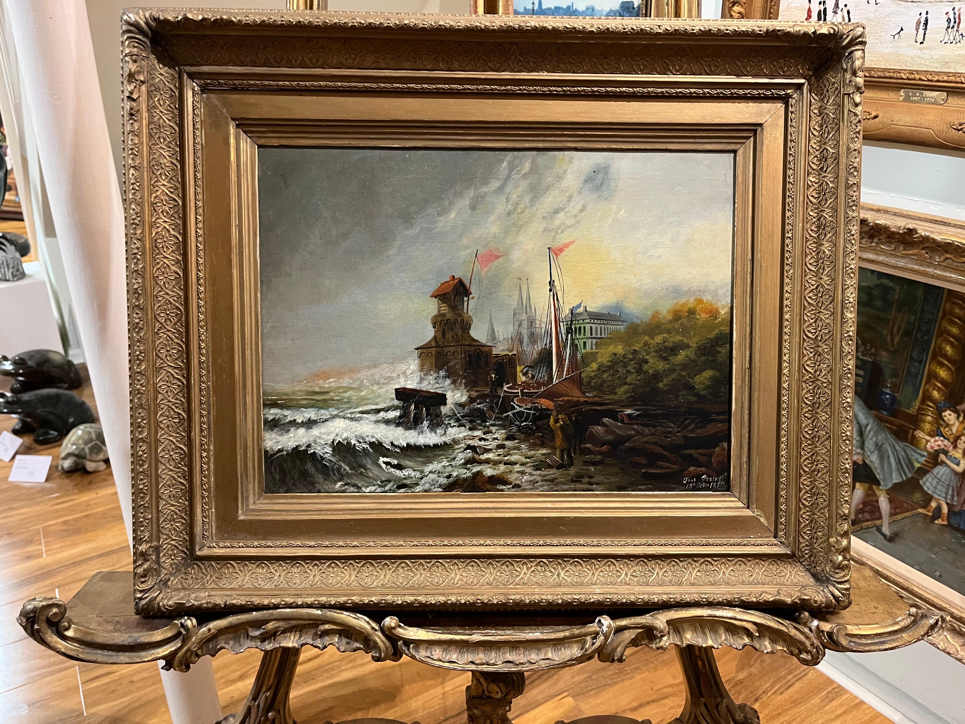 OLD MASTER STYLE OIL PAINTING High Quality 19th CENTURY Gold Gilt Frame - Painting by Thor Grainger