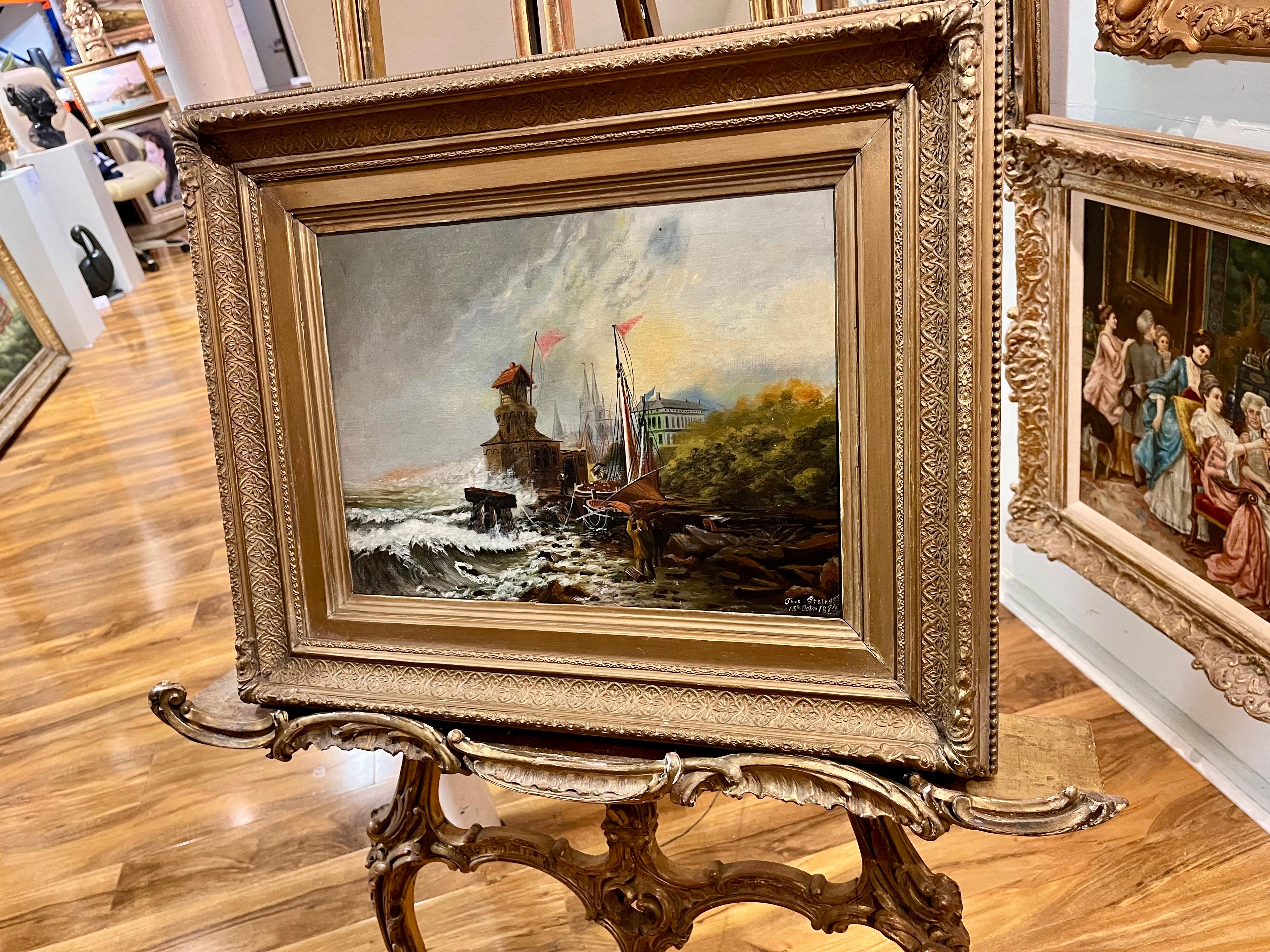 OLD MASTER STYLE OIL PAINTING High Quality 19th CENTURY Gold Gilt Frame - Realist Painting by Thor Grainger
