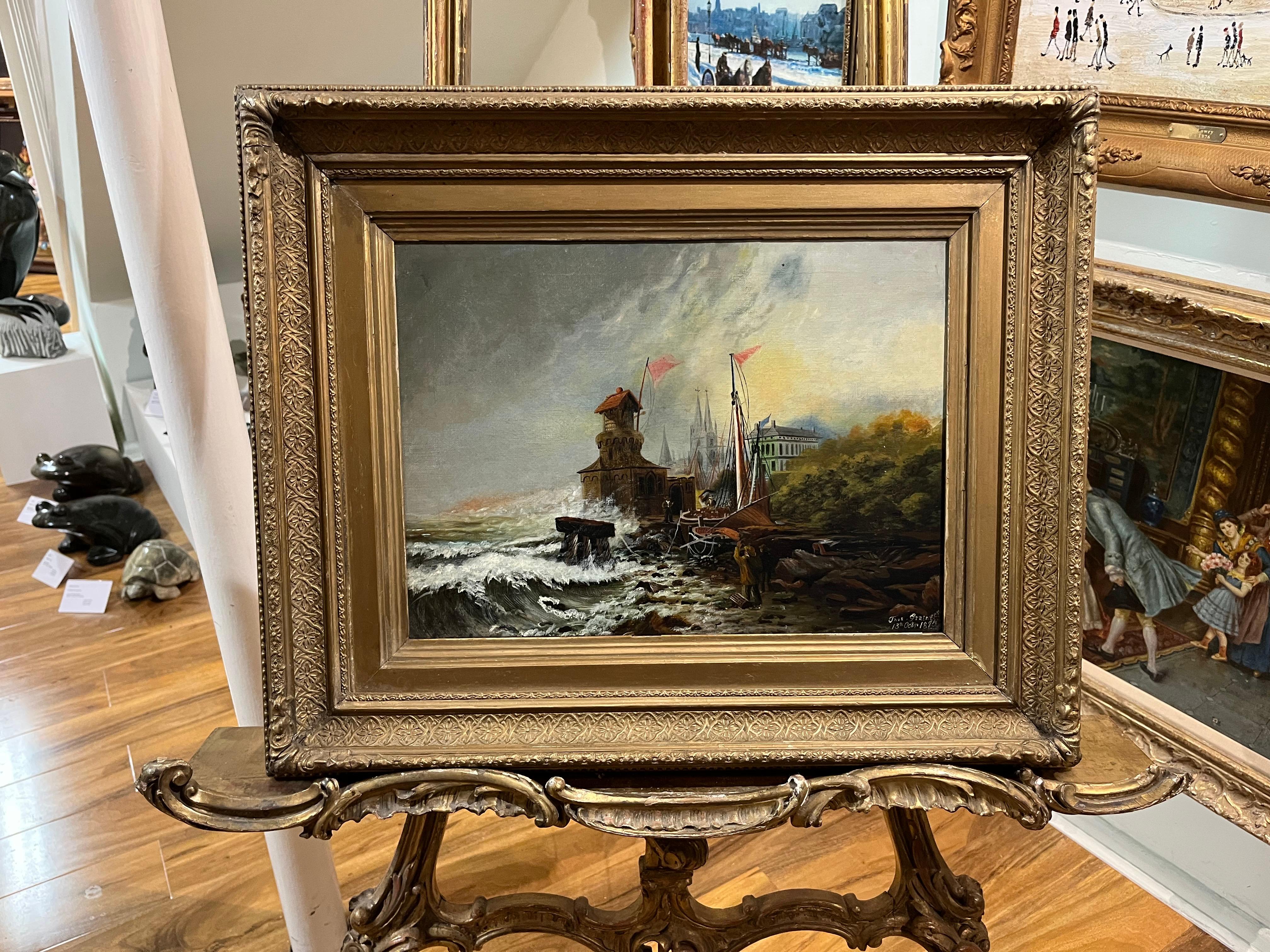 OLD MASTER STYLE OIL PAINTING High Quality 19th CENTURY Gold Gilt Frame For Sale 4