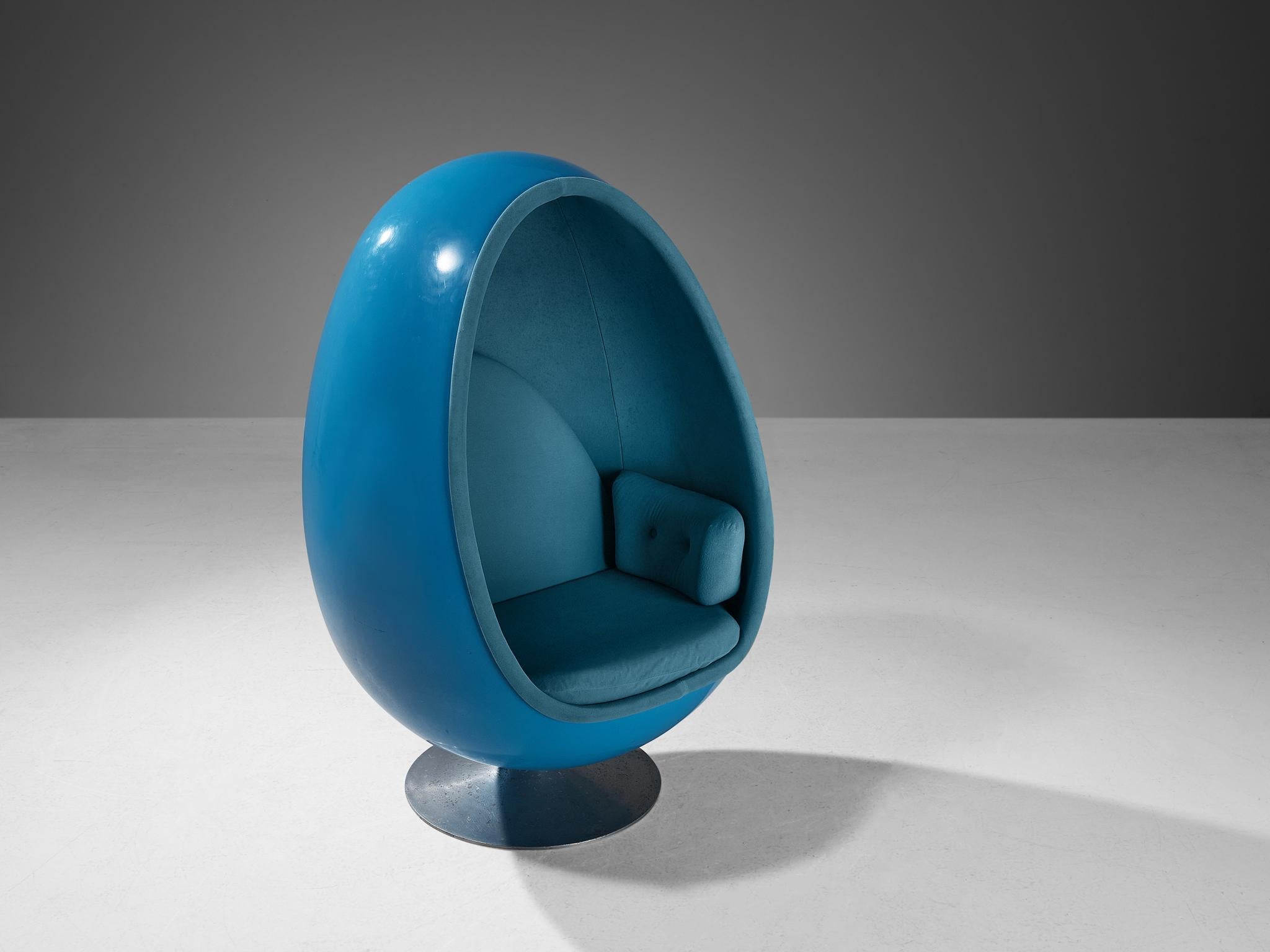 Thor Larsen für Torlan Staffanstorp: Eierstuhl „Ovalia“ aus blauem Glasfaser  im Zustand „Gut“ im Angebot in Waalwijk, NL
