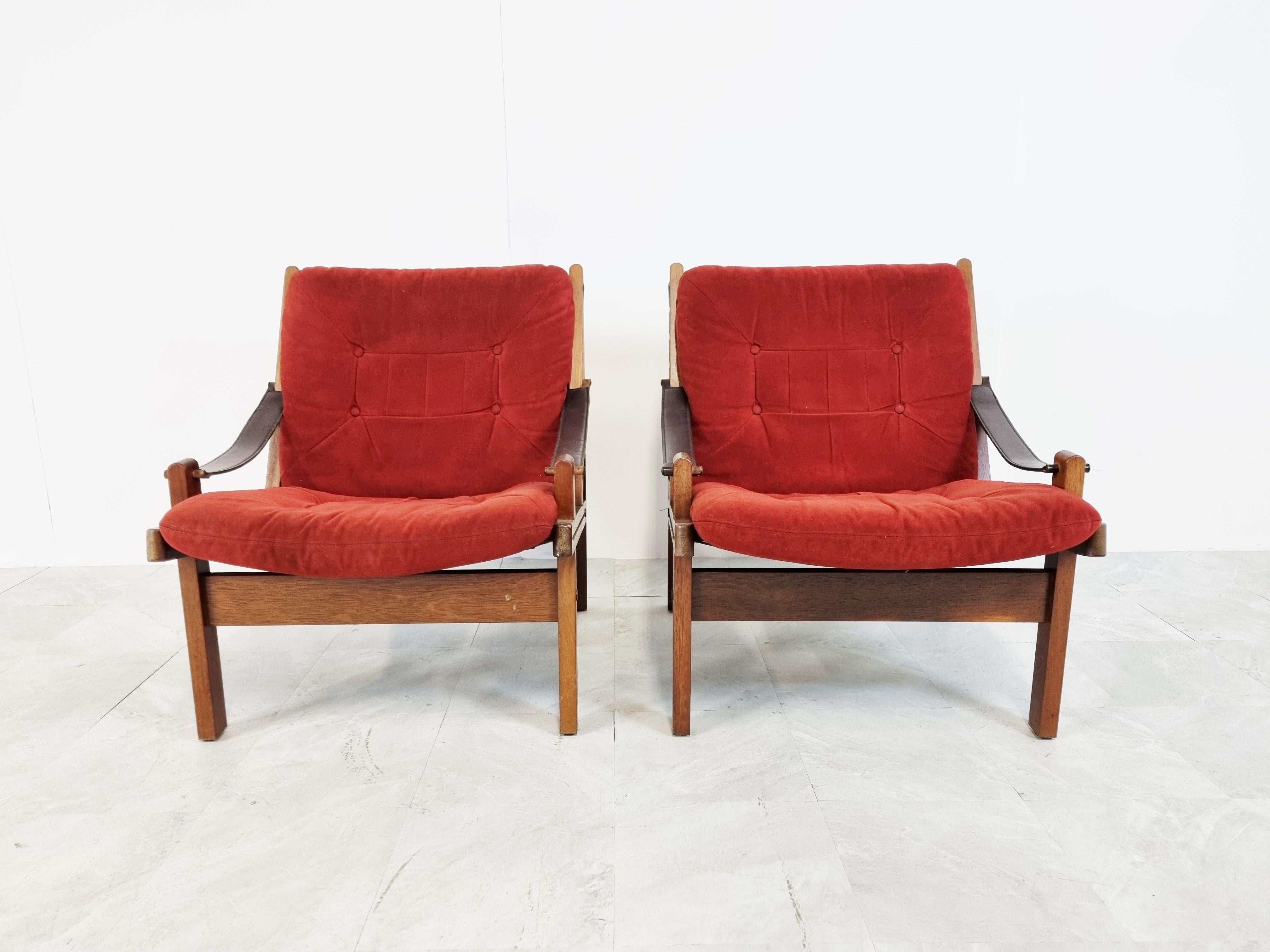 Scandinavian Modern Thorbjorn Afdal Pair of Hunter Chairs, 1960s