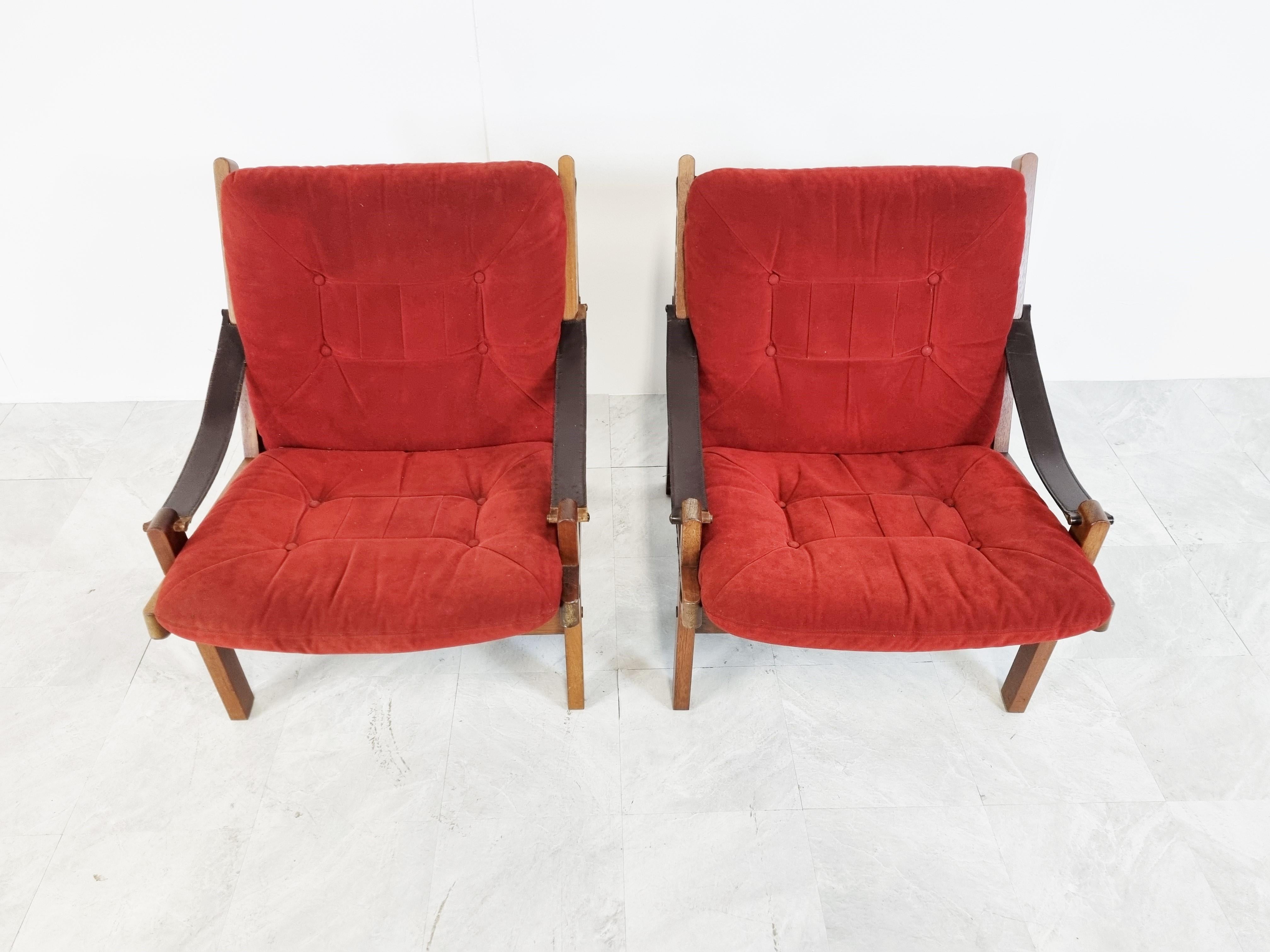 Norwegian Thorbjorn Afdal Pair of Hunter Chairs, 1960s