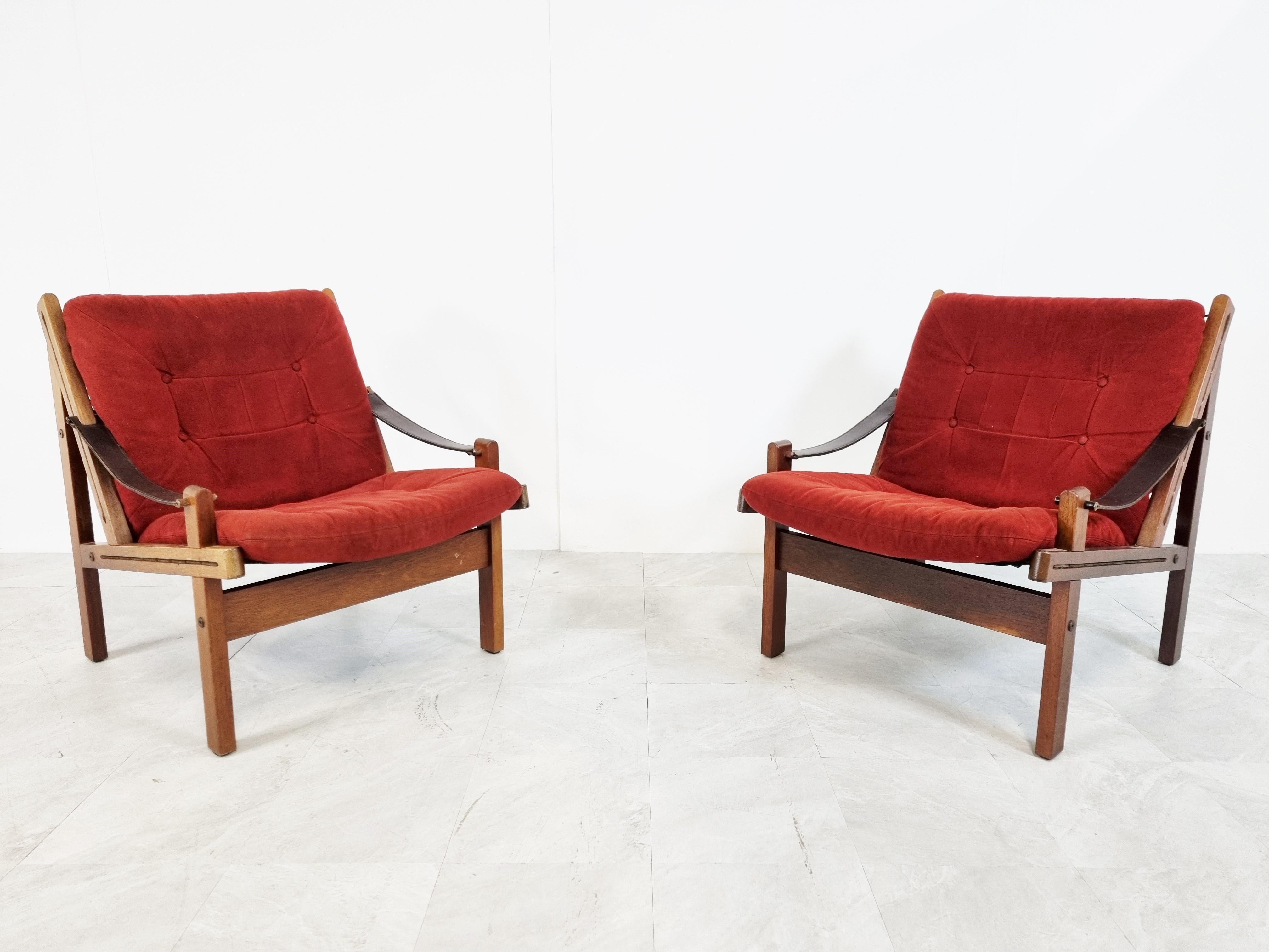 Thorbjorn Afdal Pair of Hunter Chairs, 1960s In Good Condition In HEVERLEE, BE