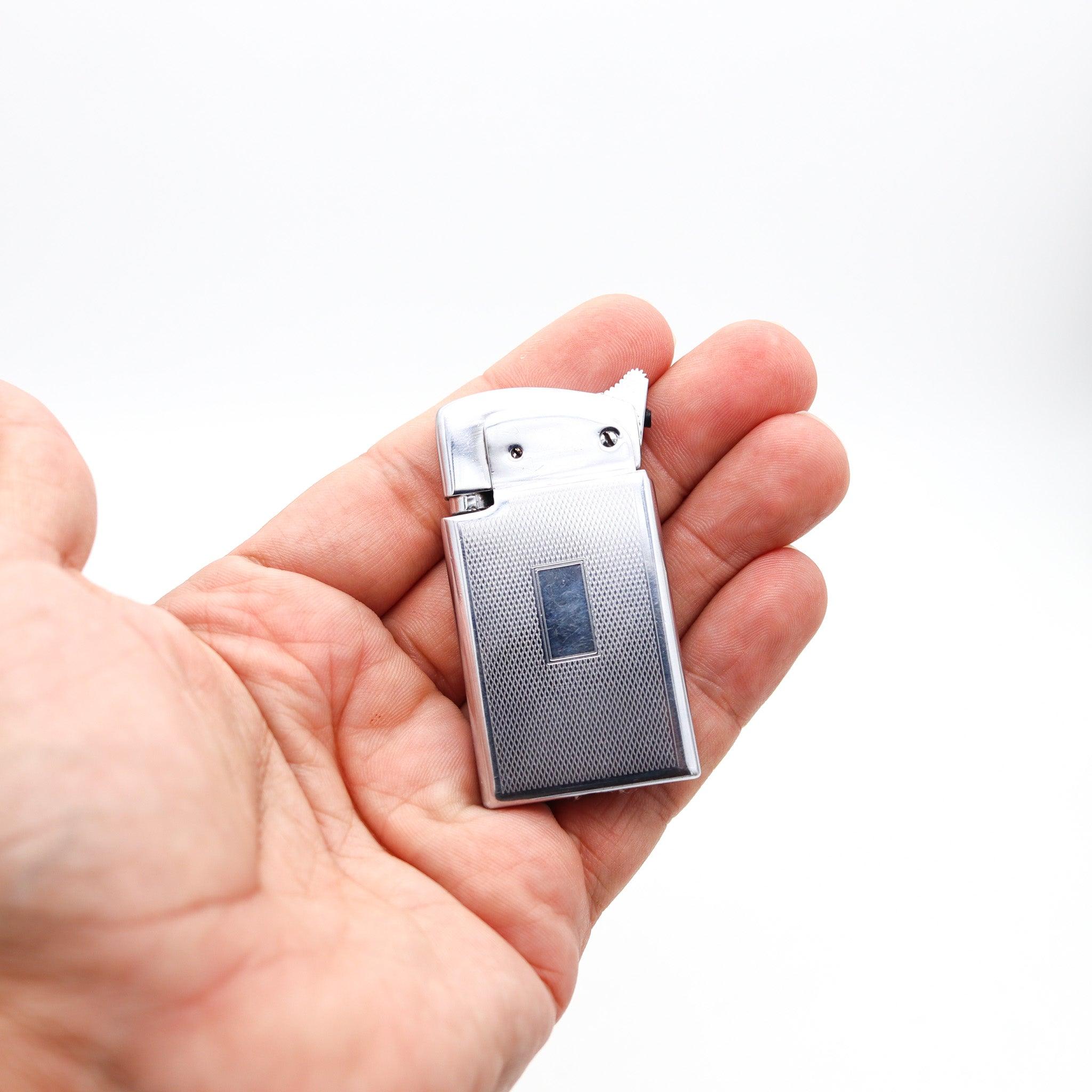Polished THORENS 1953 Masterpiece Pocket Petrol Lighter In Chromed Steel