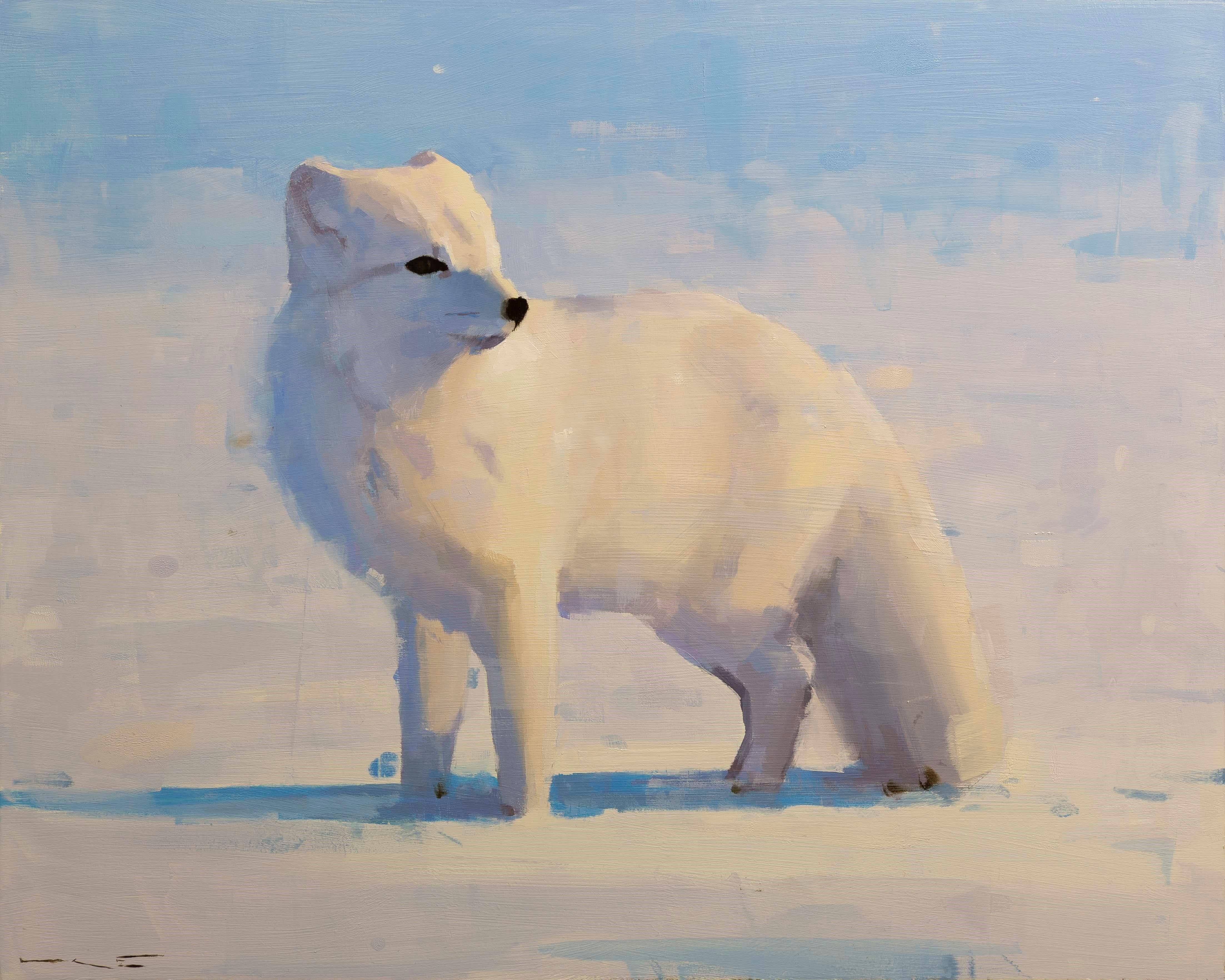 Thorgrimur Einarsson Animal Painting - "Arctic Fox" Oil Painting