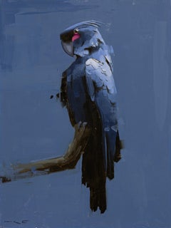 "Cacatua delle palme" (2025) Pittura a olio originale impressionista, uccello cacatua delle palme